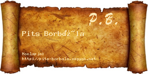 Pits Borbála névjegykártya